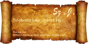 Szoboszlay Jusztin névjegykártya